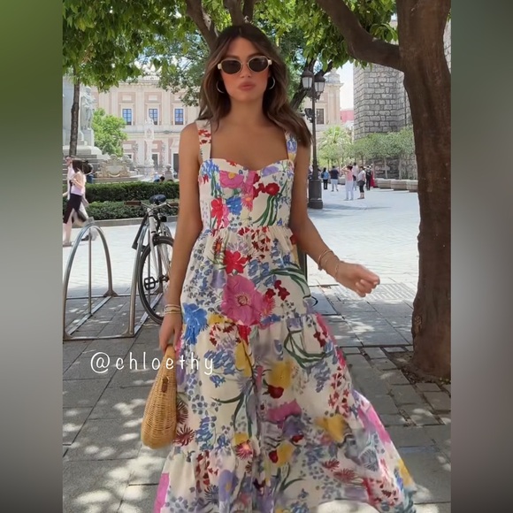 Zara FLORAL PRINT DRESS - Picture 7 of 16